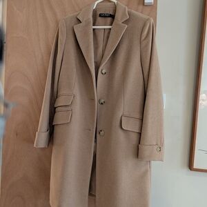 Lauren Ralph Lauren Camel Tan Wool Blend Reefer Coat